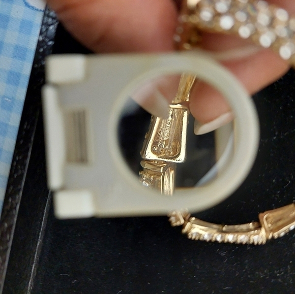 Vintage* NRO Pavé Clear Rhinestone Bracelet with 2nd Gold-tone Bracelet - Picture 12 of 12